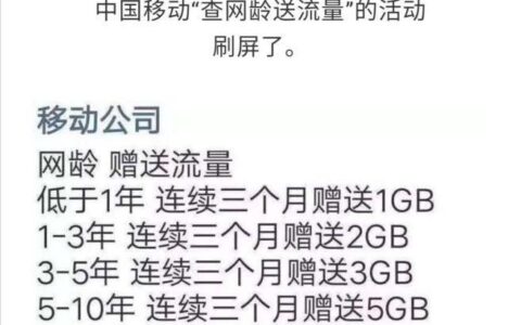 2023年移动有赠网龄活动吗？