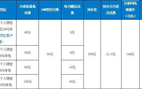 中国移动最低消费是多少钱？