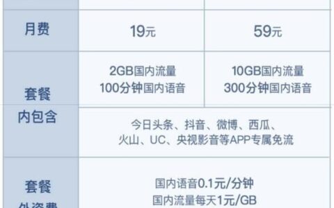 2023年10月，月租最少的手机卡推荐