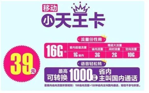 天王卡套餐介绍：流量多、特权多，畅享移动生活