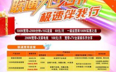 联通100M宽带，满足家庭多元需求