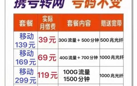 移动转网套餐：携号转网新选择