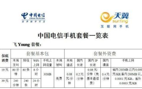 大连电信宽带套餐价格表（2024年4月）