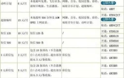 福建移动宽带套餐资费一览表（2024年）