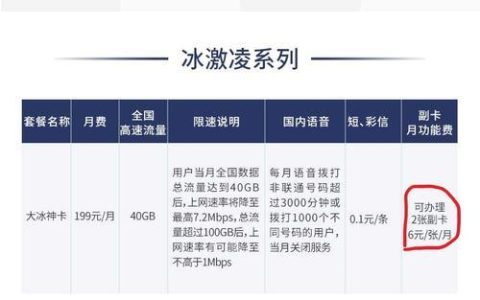 联通副卡什么套餐？