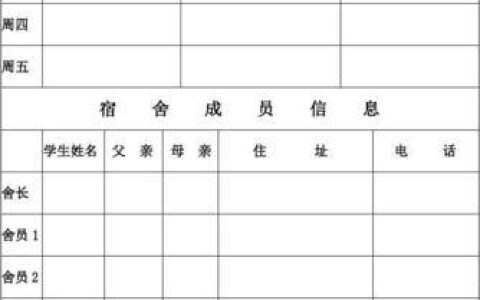 宿舍通讯录表格：方便快捷的联系方式管理工具