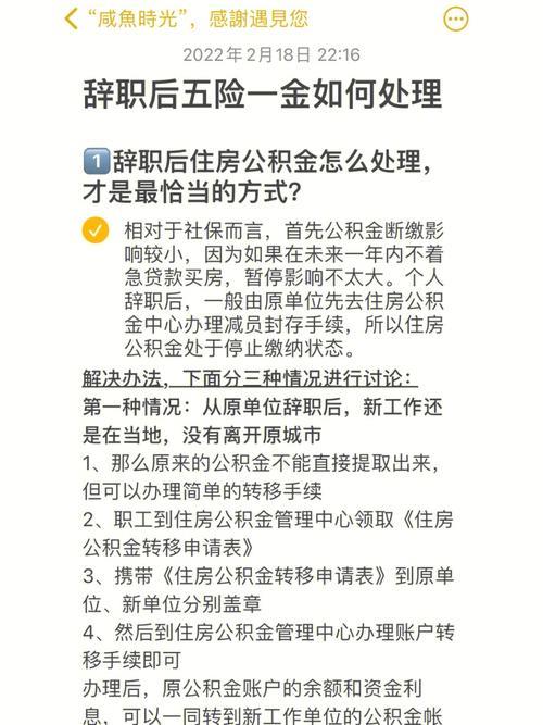 辞职后五险一金怎么处理？能退吗？全方位解读