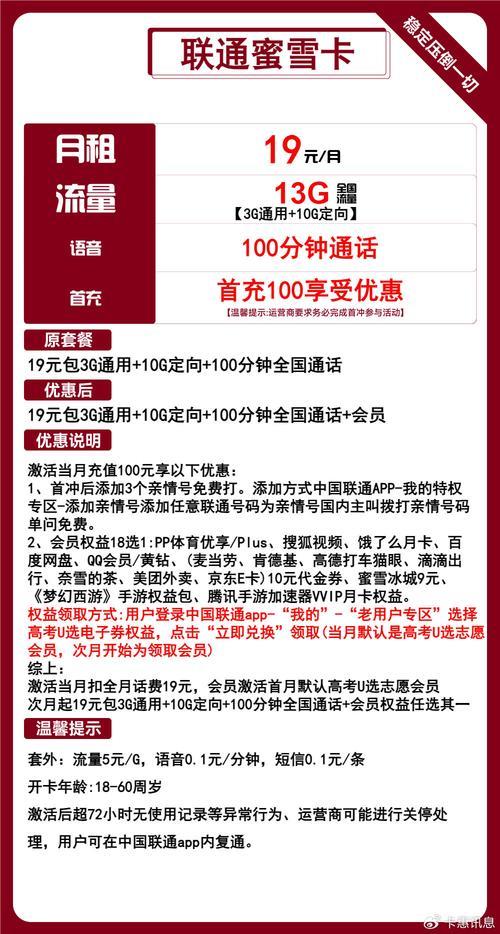 中国联通300G流量卡深度解析：套餐选择、资费详情及注意事项